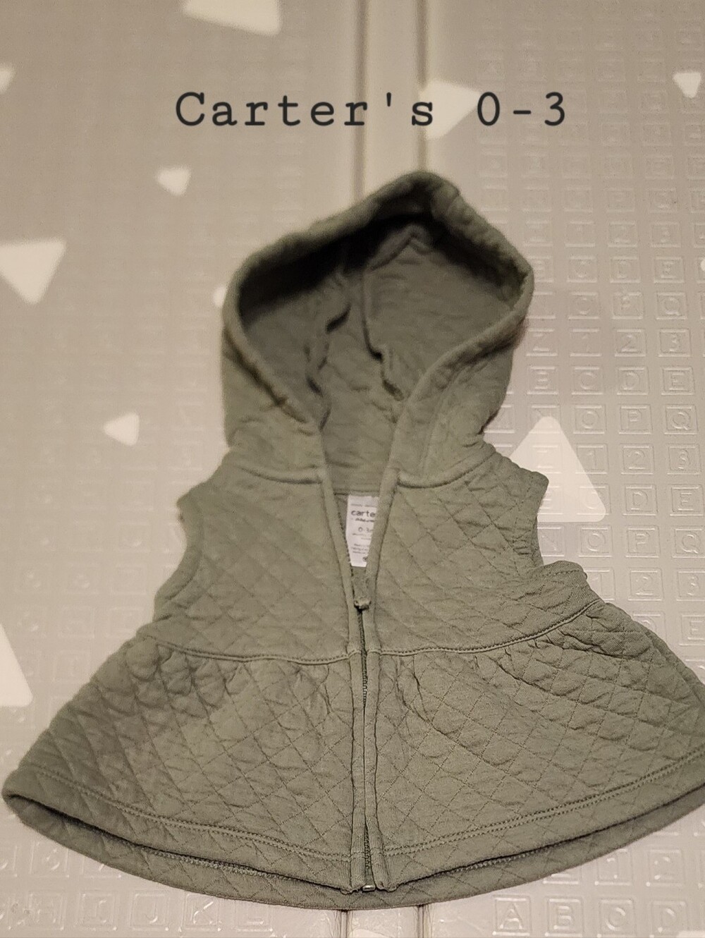Carter's Quilted Hooded Vest in Sage 0-3 Months